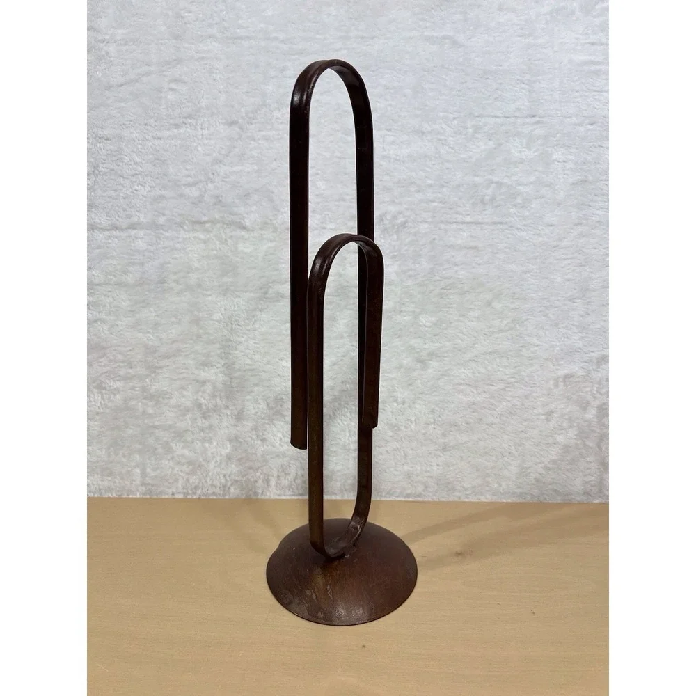 Memo Holder Rustic Metal Jumbo Paper Clip Desk Organizer Large Big